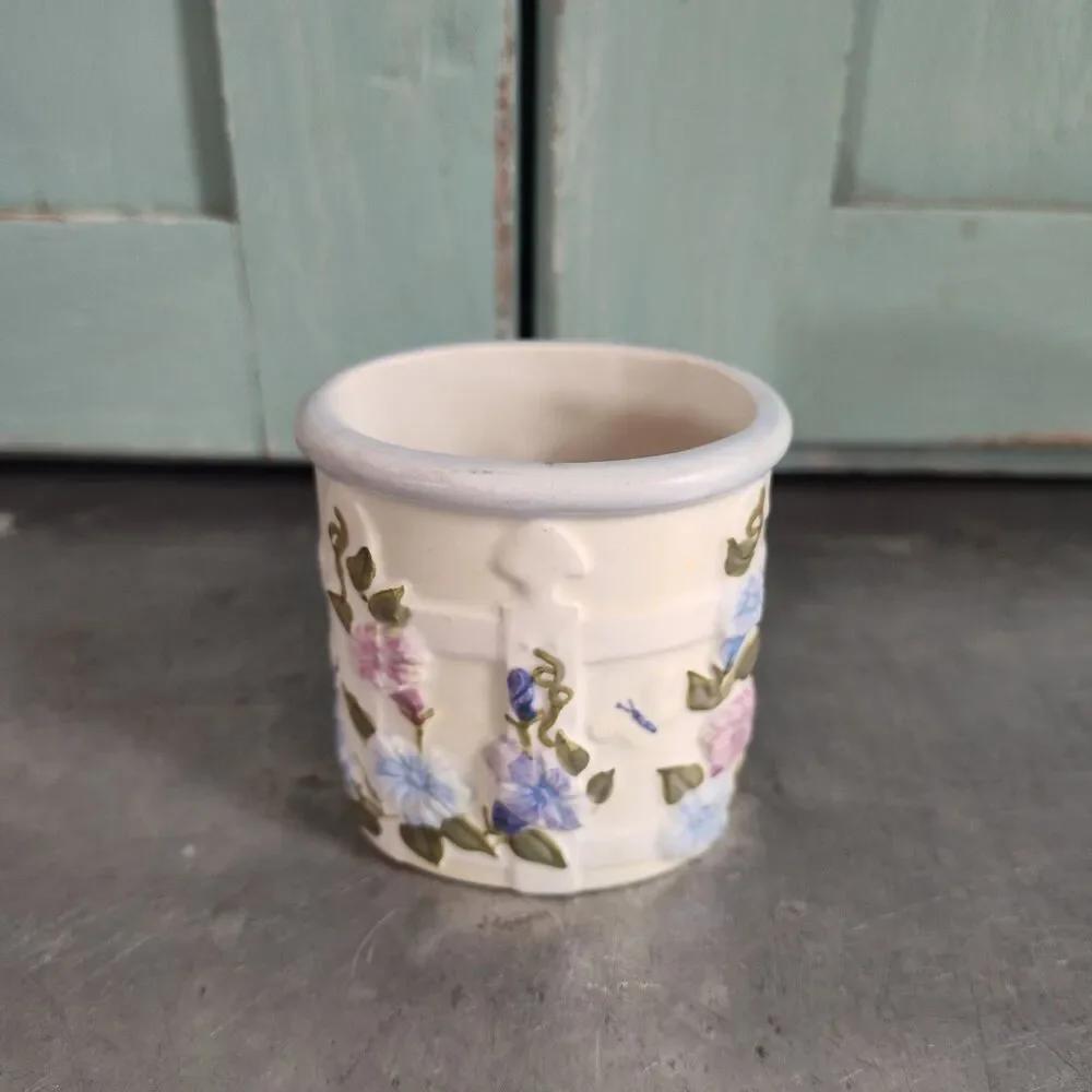 Morning Glory Oval Waxcessories Votive Holder Flowers & Picket Fence Home Decor